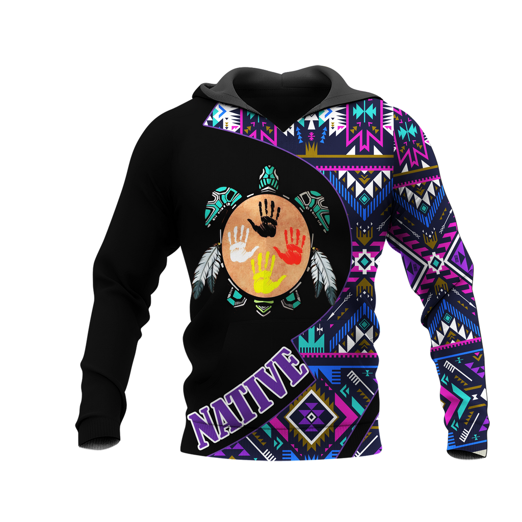 HD0013008 Tribal Turtle Native American Pride 3D Hoodie