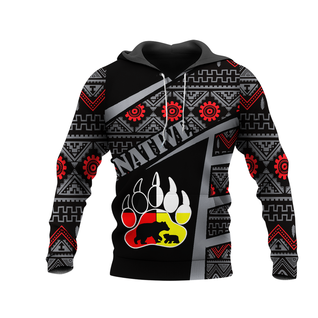 HD0013014 Tribal Bear Native American Pride 3D Hoodie