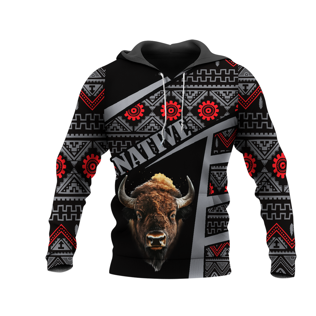 HD0013026 Bison Native American Pride 3D Hoodie