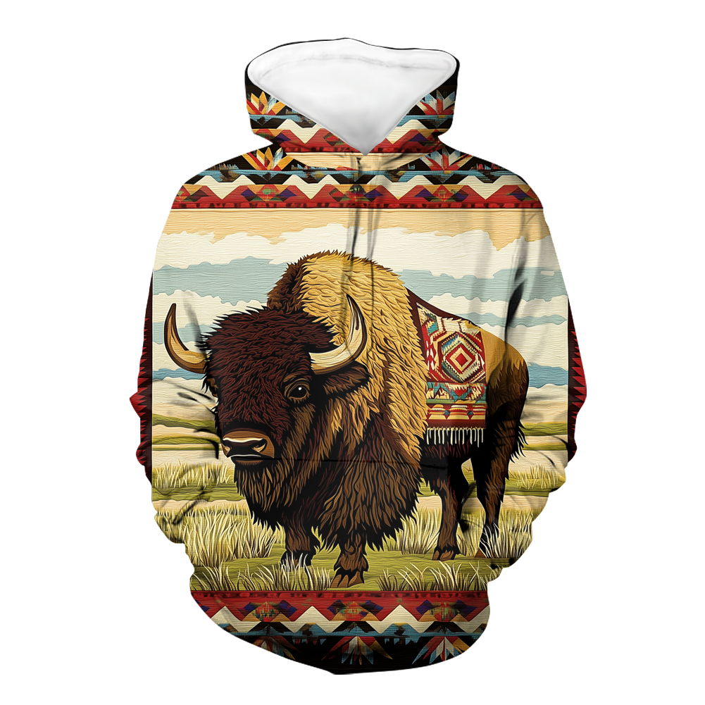 HD0013029 Bison Native American Pride 3D Hoodie