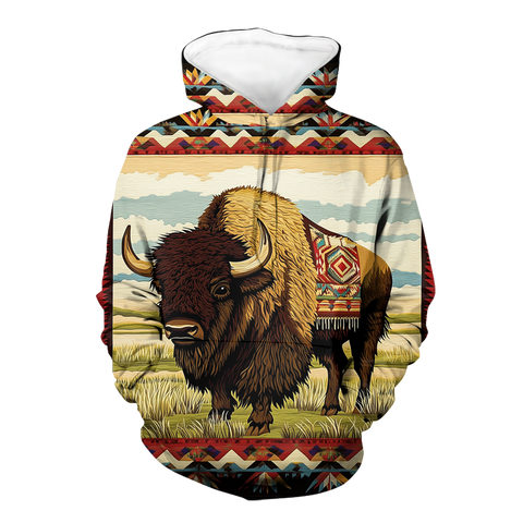 HD0013029 Bison Native American Pride 3D Hoodie