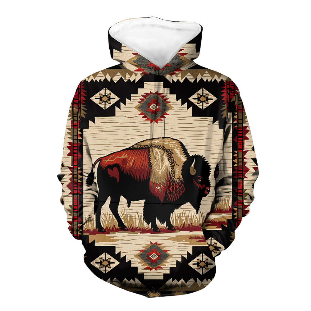 HD0013030 Bison Native American Pride 3D Hoodie