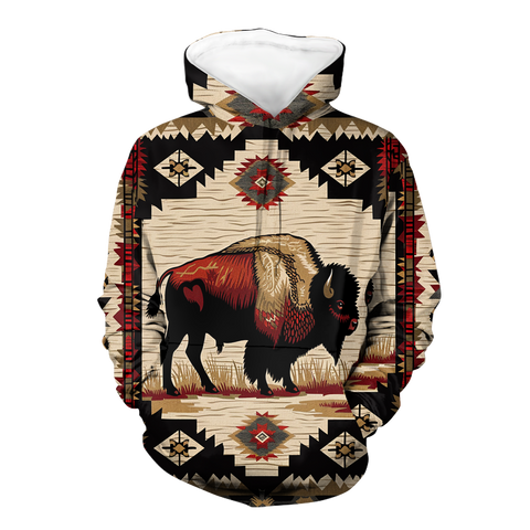 HD0013030 Bison Native American Pride 3D Hoodie