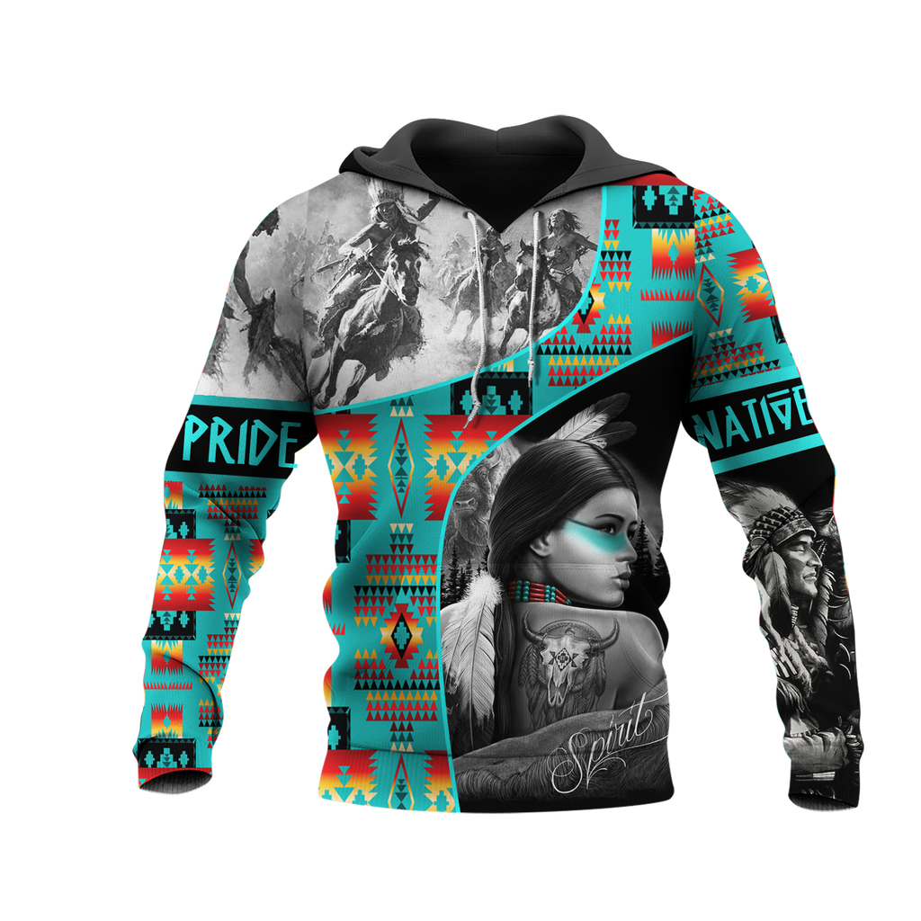 HD0013030  Girl & Chief Native American Pride 3D Hoodie