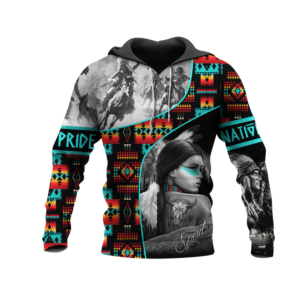 HD0013031  Girl & Chief Native American Pride 3D Hoodie