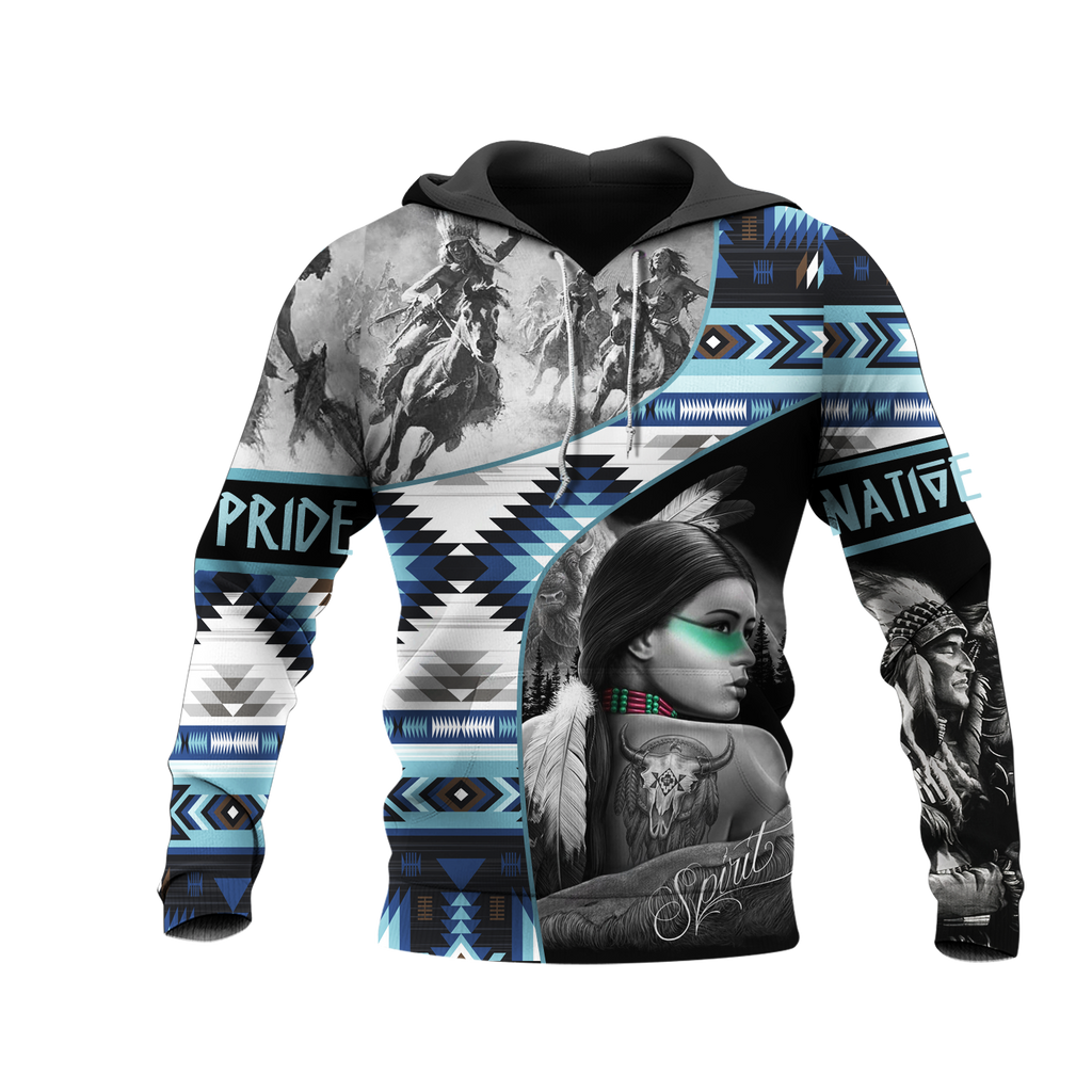 HD0013035 Girl & Chief Native American Pride 3D Hoodie