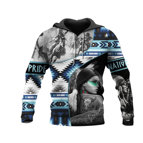 HD0013035 Girl & Chief Native American Pride 3D Hoodie