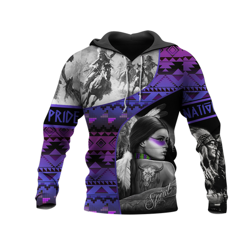 HD0013038 Girl & Chief Native American Pride 3D Hoodie