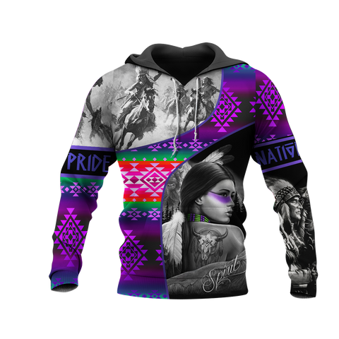 HD0013039 Girl & Chief Native American Pride 3D Hoodie