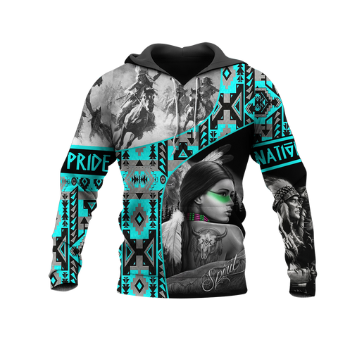 HD0013041 Girl & Chief Native American Pride 3D Hoodie