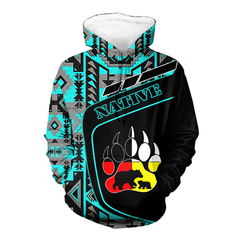 HD0013047 Bear Native American Pride 3D Hoodie