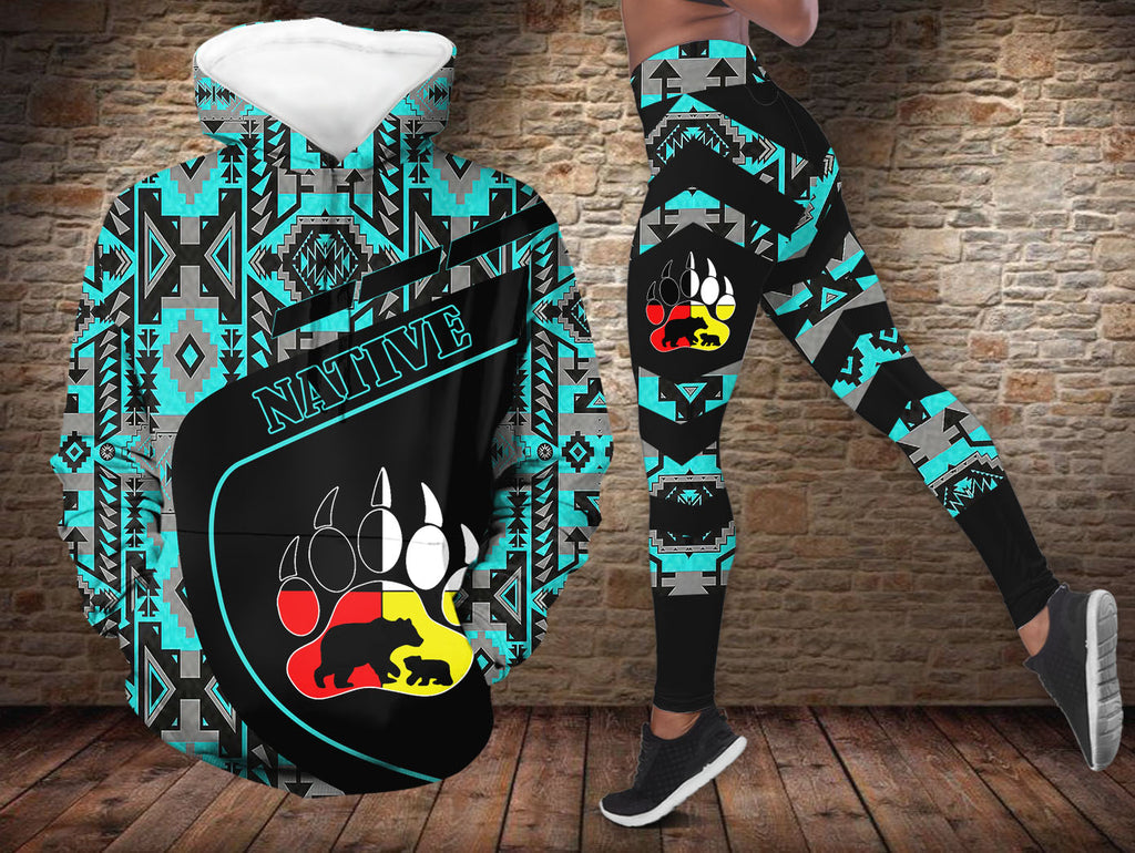 HD0013047 Mama Bear Native American Hoodie Leggings Set