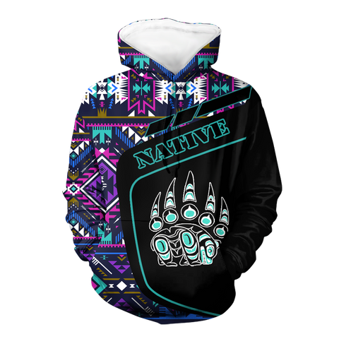 HD0013051 Bear Native American Pride 3D Hoodie