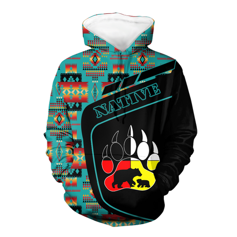 HD0013052 Bear Native American Pride 3D Hoodie