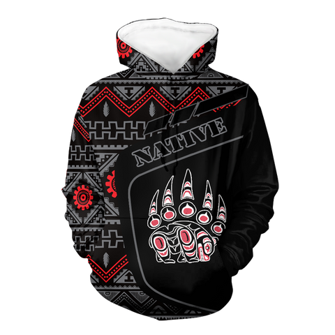 HD0013053 Bear Native American Pride 3D Hoodie