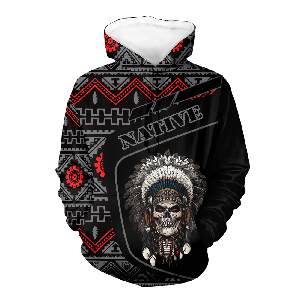 HD0013056 Skull Native American Pride 3D Hoodie