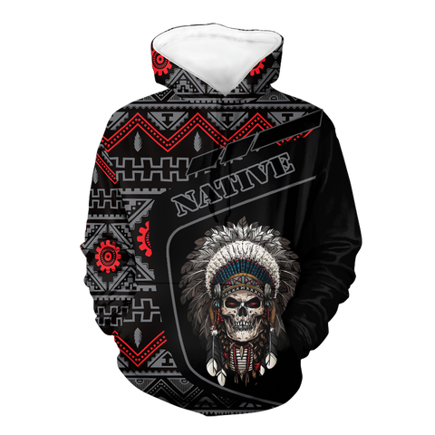 HD0013056 Skull Native American Pride 3D Hoodie