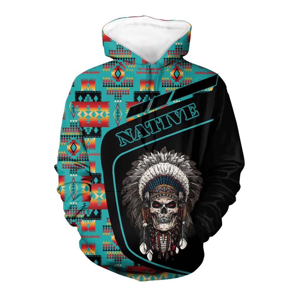 HD0013057 Skull Native American Pride 3D Hoodie