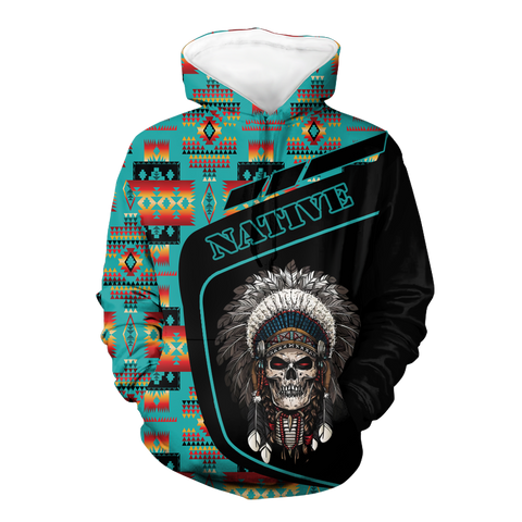 HD0013057 Skull Native American Pride 3D Hoodie