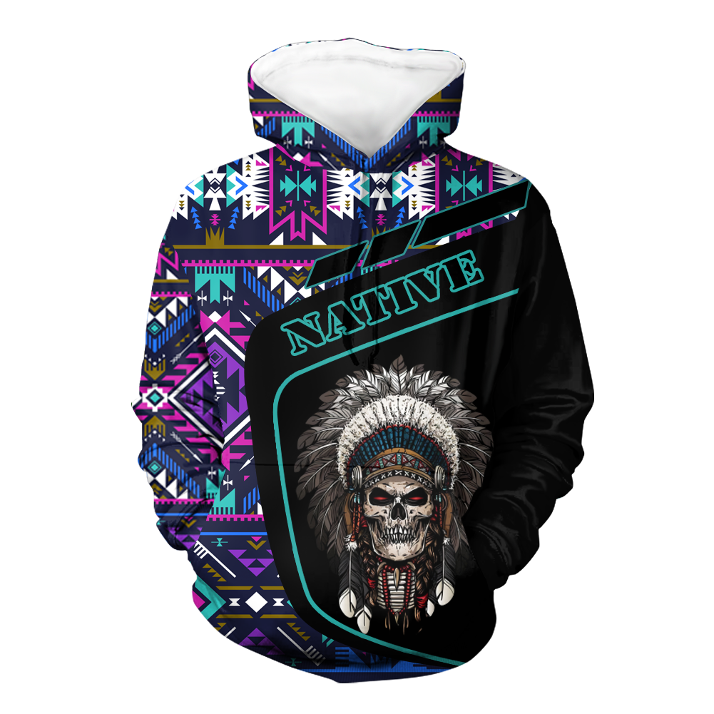 HD0013058 Skull Native American Pride 3D Hoodie