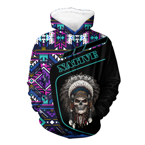 HD0013058 Skull Native American Pride 3D Hoodie