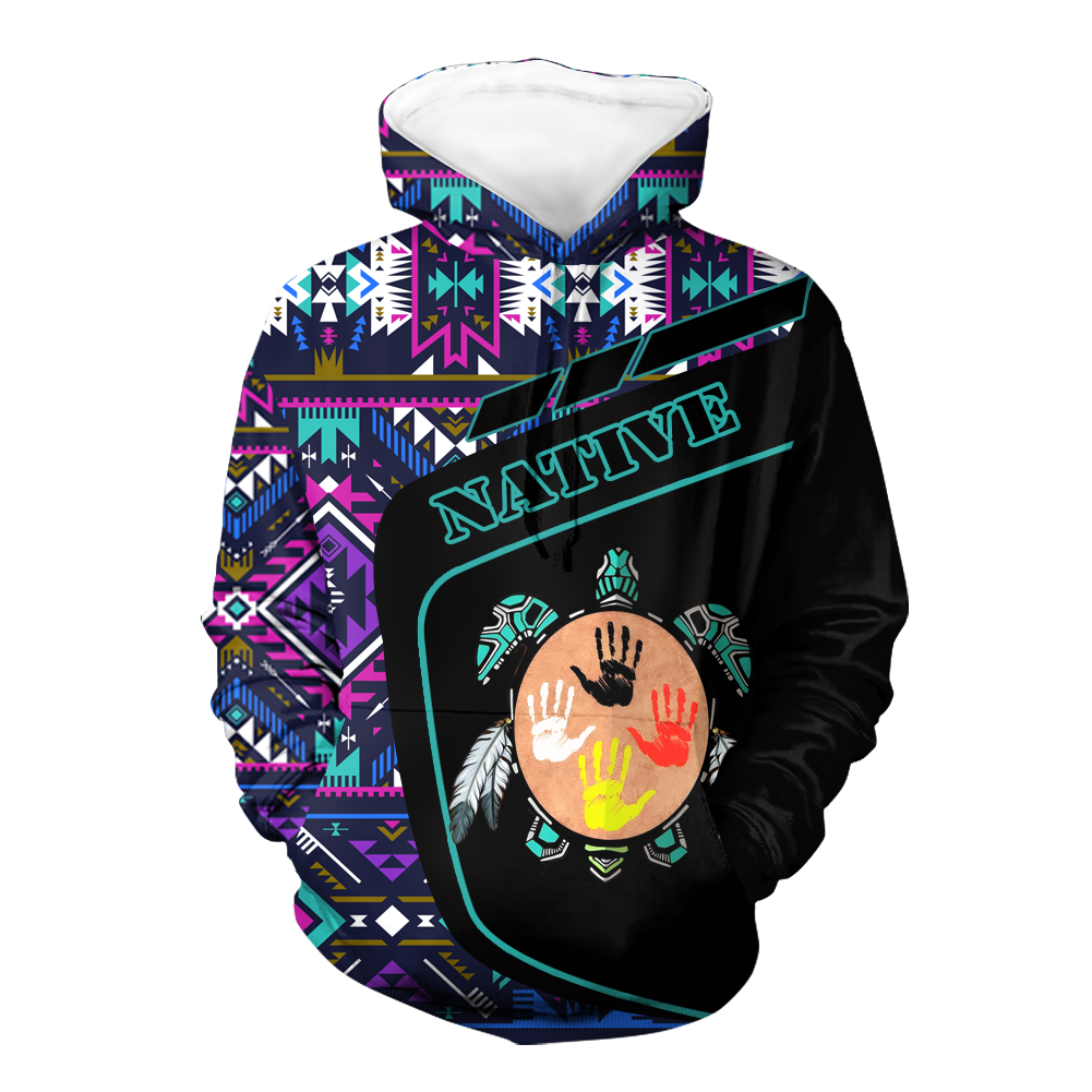 HD0013061 Tribal Turtle Native American Pride 3D Hoodie