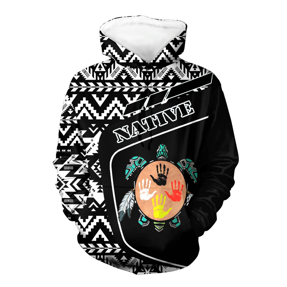 HD0013062 Tribal Turtle Native American Pride 3D Hoodie