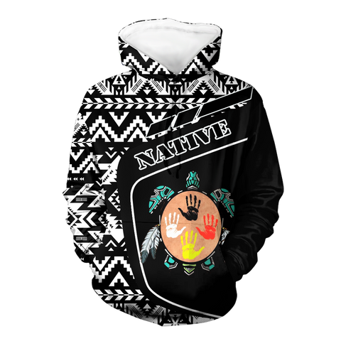 HD0013062 Tribal Turtle Native American Pride 3D Hoodie