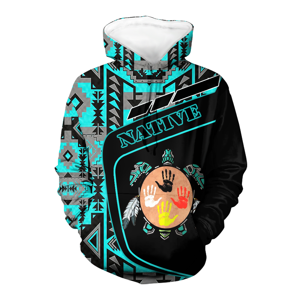 HD0013063 Tribal Turtle Native American Pride 3D Hoodie