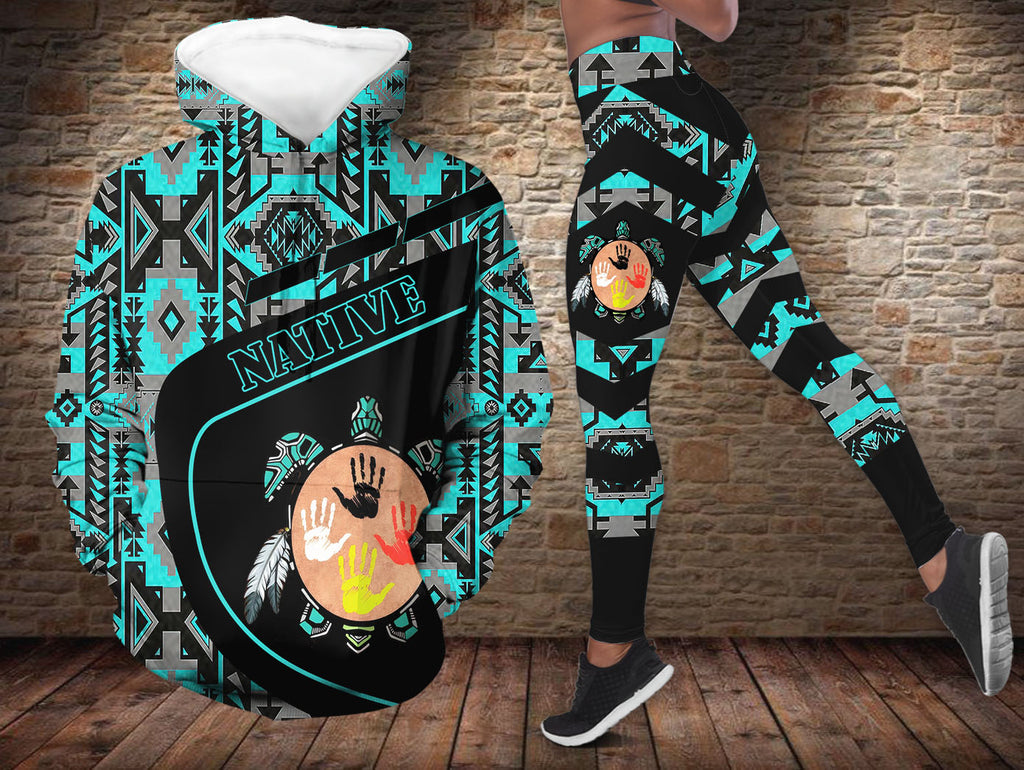 HD0013063 Turtle Native American Hoodie Leggings Set