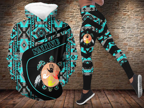 HD0013063 Turtle Native American Hoodie Leggings Set