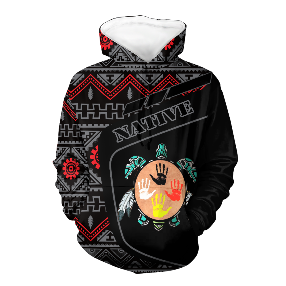 HD0013064 Tribal Turtle Native American Pride 3D Hoodie