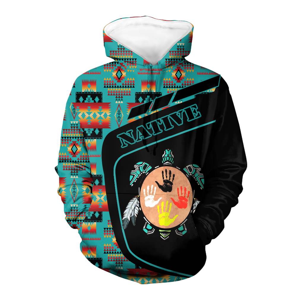 HD0013065 Tribal Turtle Native American Pride 3D Hoodie