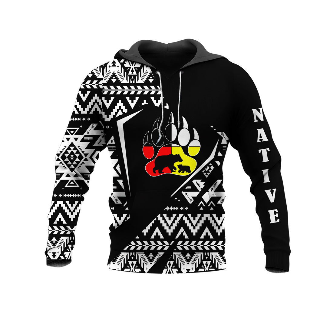 HD0013072 Foot Bear Native American Pride 3D Hoodie