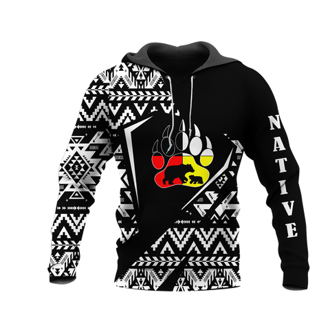 HD0013072 Foot Bear Native American Pride 3D Hoodie