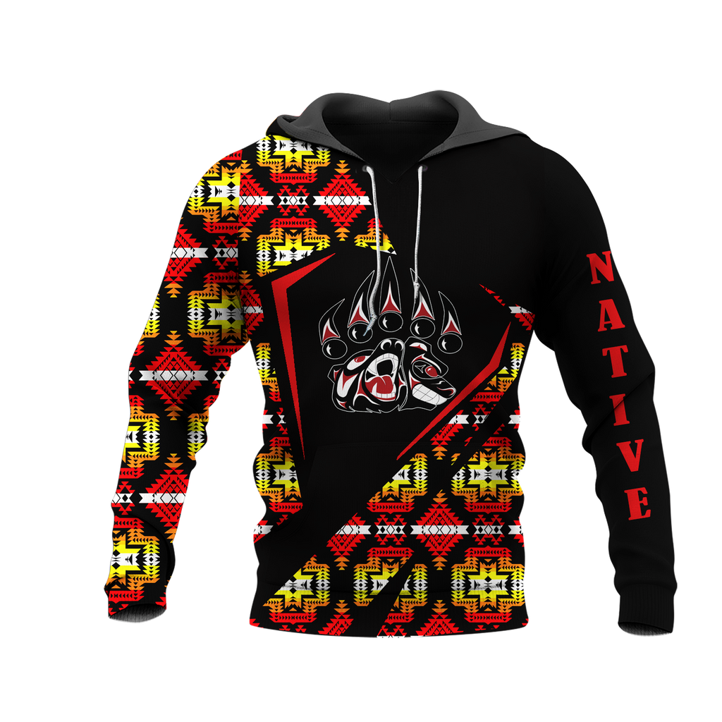 HD0013073 Foot Bear Native American Pride 3D Hoodie