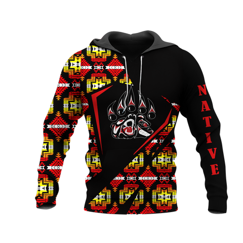 HD0013073 Foot Bear Native American Pride 3D Hoodie