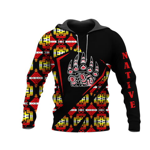 HD0013074 Foot Bear Native American Pride 3D Hoodie