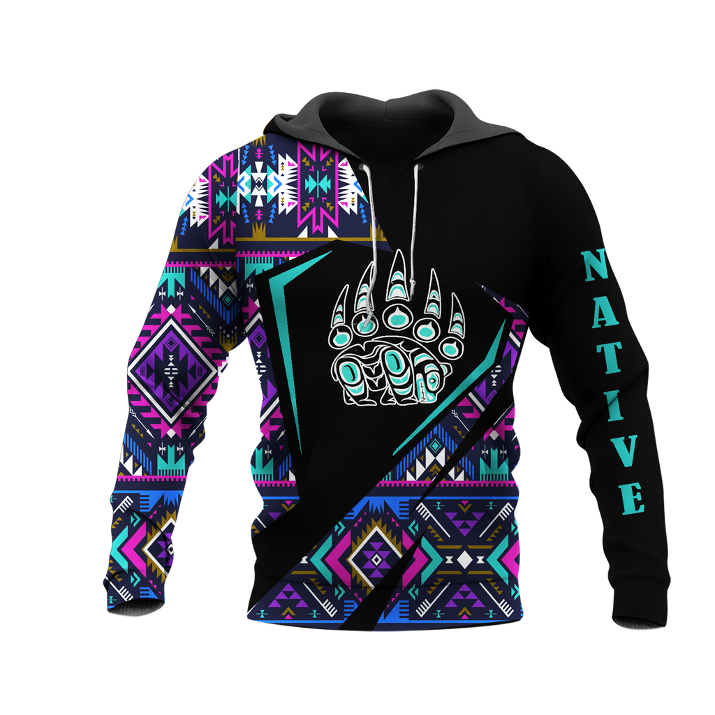 HD0013075 Foot Bear Native American Pride 3D Hoodie