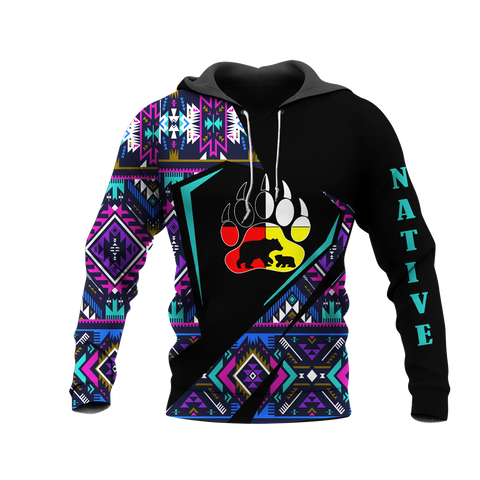 HD0013076 Foot Bear Native American Pride 3D Hoodie