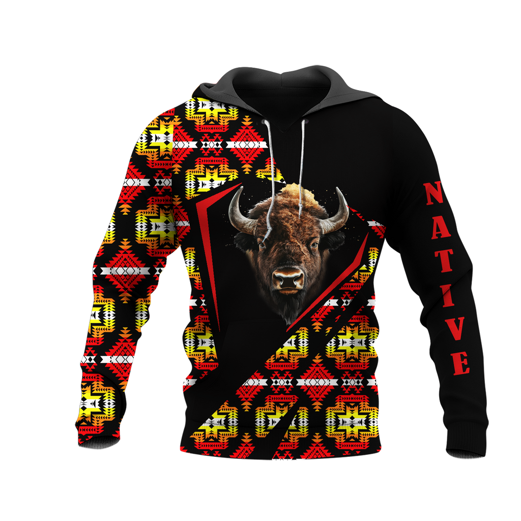 HD0013083 Bison Native American Pride 3D Hoodie