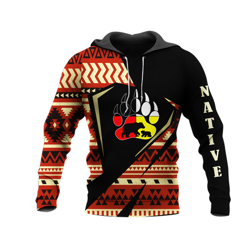 HD0013086 Bear Native American Pride 3D Hoodie