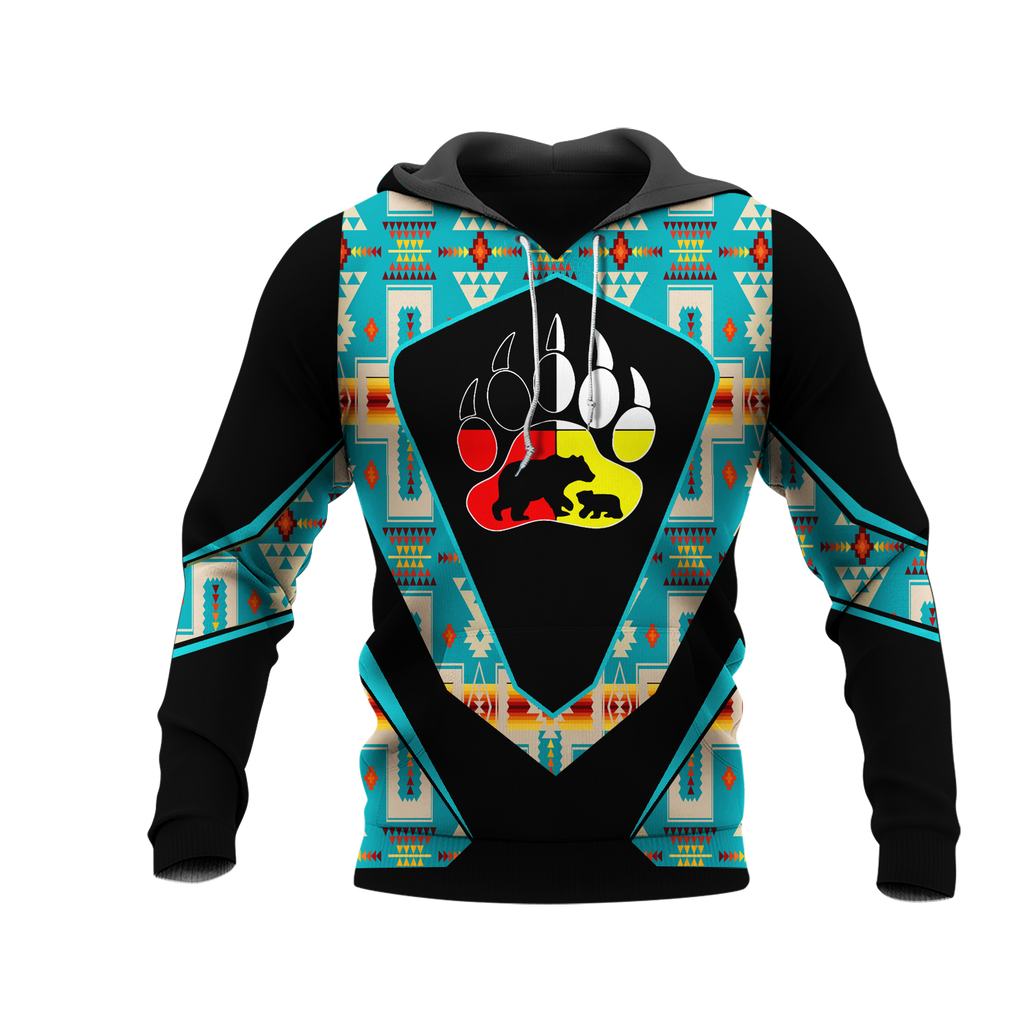 HD0013090 Foot Bear Native American Pride 3D Hoodie