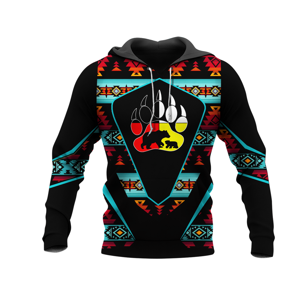 HD0013094 Foot Bear Native American Pride 3D Hoodie