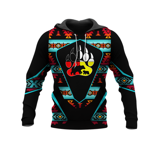 HD0013094 Foot Bear Native American Pride 3D Hoodie