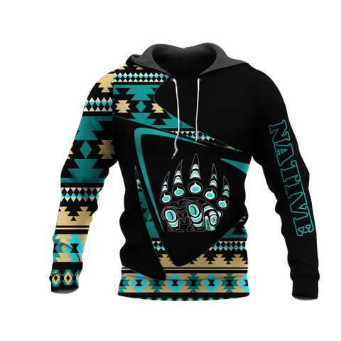 HD0013135 Bear Pattern Native American Pride 3D Hoodie