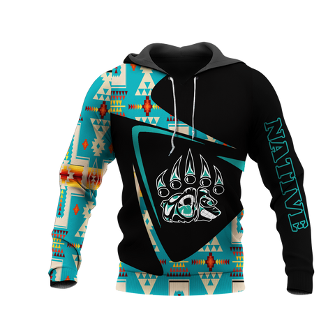 HD0013137 Bear Pattern Native American Pride 3D Hoodie