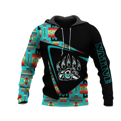 HD0013139 Bear Pattern Native American Pride 3D Hoodie