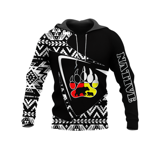 HD0013146 Bear Pattern Native American Pride 3D Hoodie