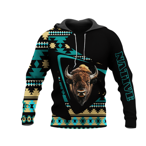 HD0013149 Bison Pattern Native American Pride 3D Hoodie